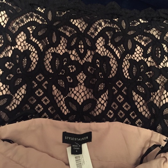 StyleStalker Black & Nude Lace Mini Dress - Picture 6 of 6